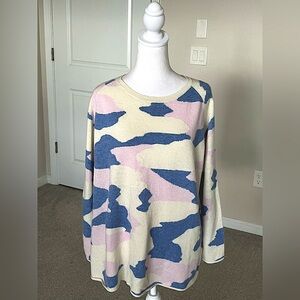 EUC Jumper1234 Purple Pink and Cream Cashmere Sweater Jumper Size 3 (US Size 12)